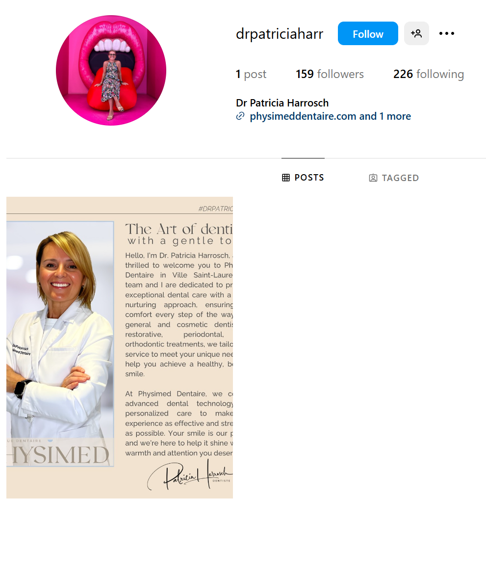 Before — 1 post, 159 followers